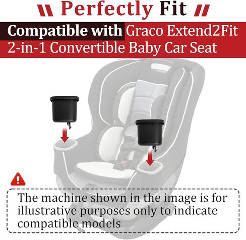 2 Pcs Replacement Cup Holder Compatible with Graco Extend2Fit 2-in-1 | Dishwasher Safe Single Cup Holder, Car Seat Replacement Parts, Fits Left or Right Side in Kuwait
