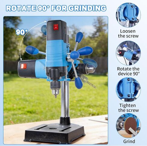 Mini Benchtop Drill Press, 1200W 6 Variable Speed Drilling Machine, Electric Drill Press with Drill Bit Kit, 360 Omnidirectional Rotary Tool Workstation Stand for Craft and Home Improvement in Kuwait