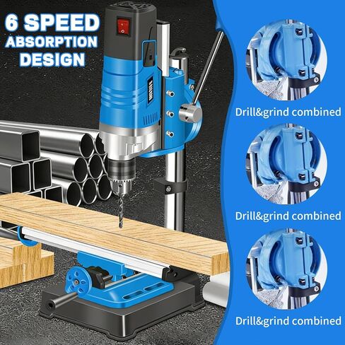 Mini Benchtop Drill Press, 1200W 6 Variable Speed Drilling Machine, Electric Drill Press with Drill Bit Kit, 360 Omnidirectional Rotary Tool Workstation Stand for Craft and Home Improvement in Kuwait