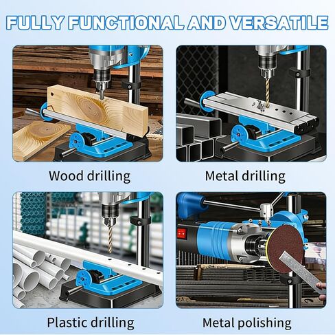 Mini Benchtop Drill Press, 1200W 6 Variable Speed Drilling Machine, Electric Drill Press with Drill Bit Kit, 360 Omnidirectional Rotary Tool Workstation Stand for Craft and Home Improvement in Kuwait