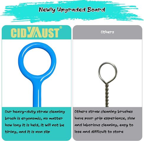 Straw Brush Cleaner for Baby Bottles, 12inch Extra Long Straw Cleaner | 3mm Wide Stainless Steel Wire, 10inch Reusable Straw Cleaning Brush for Water Bottles,Stanley Cup and Travel Mugs(4-Pack) in Kuwait
