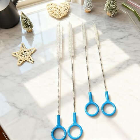 Straw Brush Cleaner for Baby Bottles, 12inch Extra Long Straw Cleaner | 3mm Wide Stainless Steel Wire, 10inch Reusable Straw Cleaning Brush for Water Bottles,Stanley Cup and Travel Mugs(4-Pack) in Kuwait