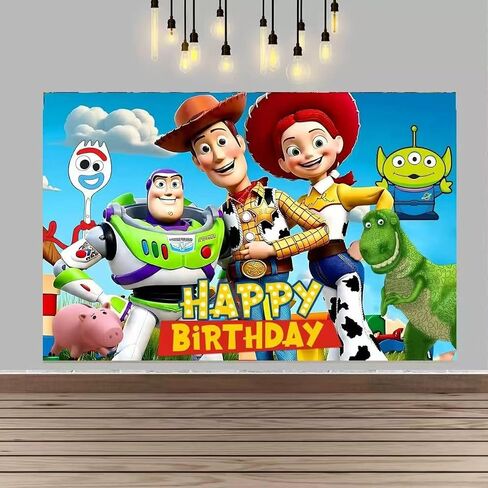 Toy Story Birthday Party Decorations,Happy Birthday Banner Backdrop for Birthday Party Supplies in Kuwait