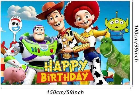 Toy Story Birthday Party Decorations,Happy Birthday Banner Backdrop for Birthday Party Supplies in Kuwait