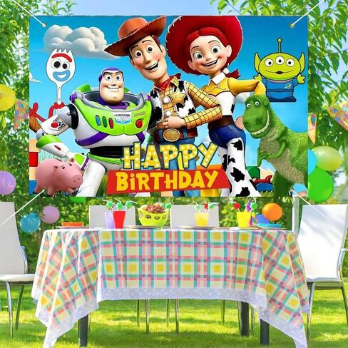Toy Story Birthday Party Decorations,Happy Birthday Banner Backdrop for Birthday Party Supplies in Kuwait