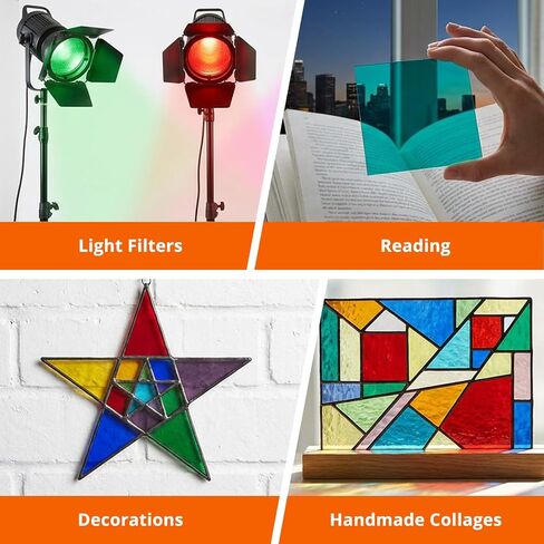 20pcs Color Correction Light Gel Filters, 11.7 x 8.3 Inches Transparent Color Film Sheets for LED Light, Photography Lighting, Flash, Studio Equipment – 10 Colors for Mood Lighting, Photo, Video in Kuwait