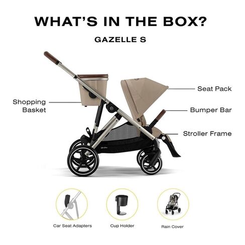 CYBEX Gazelle S Stroller - Taupe Frame with Almond Beige Seat in Kuwait