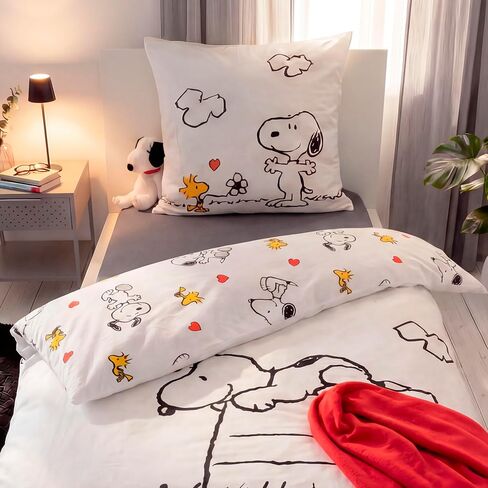 Herding Peanuts Best Friends Forever Snoopy Woodstock Bedding Set, Cotton, 135 x 200 cm, 80 x 80 cm, 100% Cotton, Branded Zip - All-In-One-Outlet-24 in Kuwait