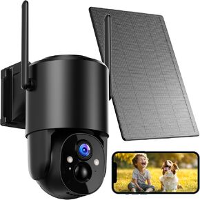 4G LTE Cellular Security Camera: No WiFi Security Camera Outdoor Solar Built-in SIM Card 2K Home Cameras System Wireless Outside Battery Powered with 360° Live View Color Night Vision Motion Detection in Kuwait