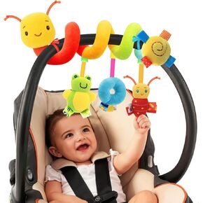 No-String Spiral Baby Car Seat & Stroller Toy | String-free design for safer play. Soft plush with crinkle & rattle. Fits car seat, stroller, crib. in Saudi Arabia