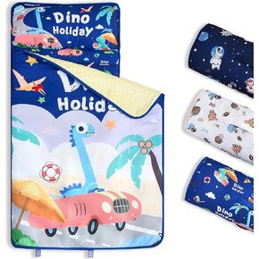 Toddler Nap Mat with Pillow and Blanket - Large Rolled & Ultra Soft Nap Mats for Daycare, Preschool, Kindergarten, Travel in Kuwait