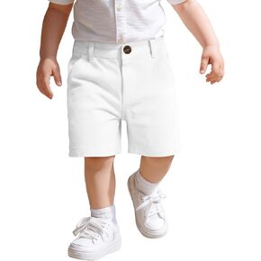 Halfchet Toddler Baby Boys Cotton Shorts Kids Bermuda Knee Button Loose Athletic Chino Baggy Uniform Sweat Shorts 18M-5T in Kuwait