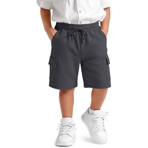 Toddler Baby Boys Cargo Shorts Uniform Long Knee Drawstrting Pull on Casual Back to School Sweat Shorts Pockets in Kuwait