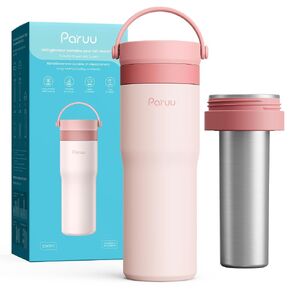 Paruu Portable Breast Milk Cooler, 304 Stainless Steel Breastmilk Chiller for 14–23H Cooling, 10-24oz Breastmilk Storage Container for Travel, Outdoor, New Moms Breastfeeding Essentials, Pink in Saudi Arabia