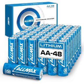 بطاريات الليثيوم ذات الطاقة القصوى من Allmax AA (عدد 12) - 1.5 فولت | مدة صلاحية تبلغ 20 عامًا • مثالية لكاميرات المراقبة الطرفية • مقاومة للتسرب • تدوم لفترة أطول • أداء فائق in Kuwait