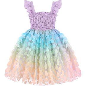 YALLET Girls Dresses Toddler Princess Tulle Tutu Party Birthday Dress Smocked Waist Flowy Swing Flower Girl Dress for 2-7Y in Saudi Arabia