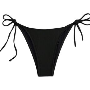 Women's Solid Color Tie-Front Bikini Bottom in Kuwait