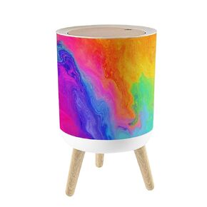 Small Trash Can with Lid Rainbows Baby scandinavian Baby boho cute rainbows Grey nursery 1.8 Gallon/7L Garbage Can Waste Bin with Press Top Lid Legs Waste Basket for Bathroom Kitchen Bedroom in Saudi Arabia