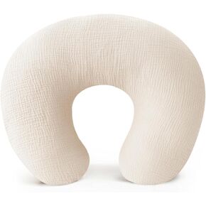 Muslin Nursing Pillow and Positioner, Breastfeeding, Bottle Feeding, Baby Sitting Support with Removable Ultra Soft Minky Cover, Tummy Time Support for Baby Boys and Girls in Kuwait