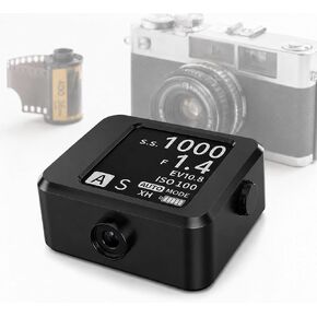 Film Light Meter Exposure Meter, Retro Photography Light Analyzer with Adjustable Iso Ev Aperture Controls Rechargeable Display Design and Camera Shoe Mount for Precision Film Black in Kuwait