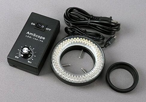 AmScope 3.5X-180X Boom Stand Trinocular Zoom Stereo Microscope with 144-LED Ring Light in Kuwait