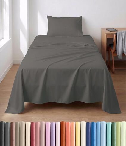 Lightweight 4 Piece Bed Sheet Set - Queen Size Cooling Sheets - Wheat | Soft, Breathable Bedding Set w/ 8-16 Inch Deep Pockets, Cooling Sheets for Hot Sleepers, 1 Flat & 1 Fitted & 2 Pillowcases in Kuwait