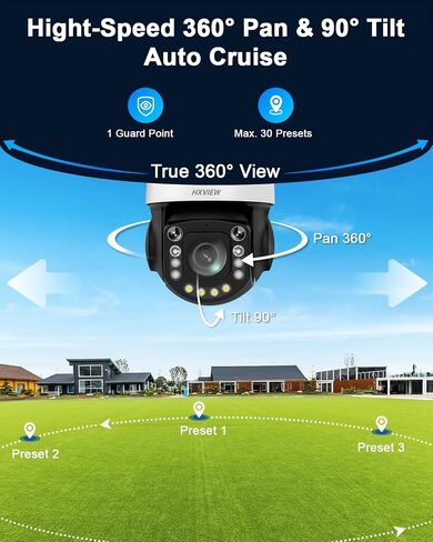 4K PTZ Security Camera Outdoor with 50X Optical Zoom, High-Speed 360° Pan & 90° Tilt, 8MP WiFi Camera with 1200FT IR Night Vision, Auto Tracking, Person/Vehicle/Pet Detection, RTSP in Kuwait