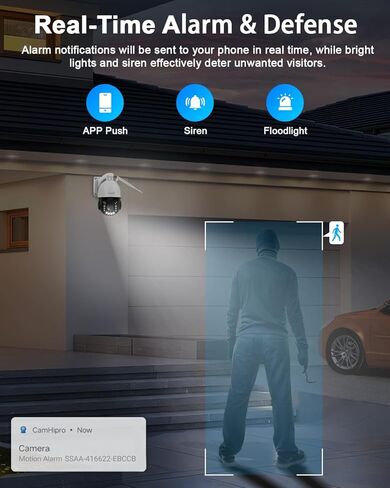 4K PTZ Security Camera Outdoor with 50X Optical Zoom, High-Speed 360° Pan & 90° Tilt, 8MP WiFi Camera with 1200FT IR Night Vision, Auto Tracking, Person/Vehicle/Pet Detection, RTSP in Kuwait