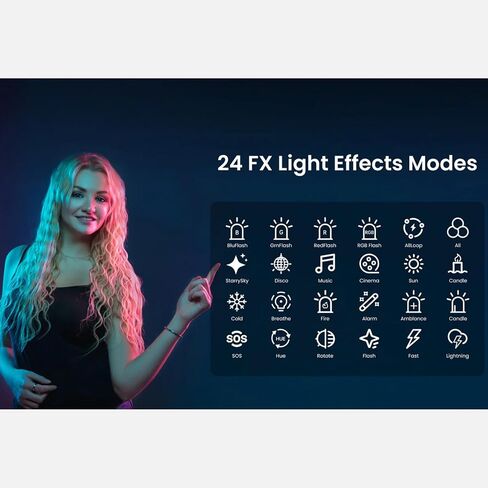 Hohem HPL-R01 Photography Lighting, On Camera Light, RGB Video Light, 130 Minutes Portable Camera Light, CCT 2500K-9000K, CRI 95+, TLCI 97+, 24 FX Effects, 10W Output for TikTok, Content Creator in Kuwait