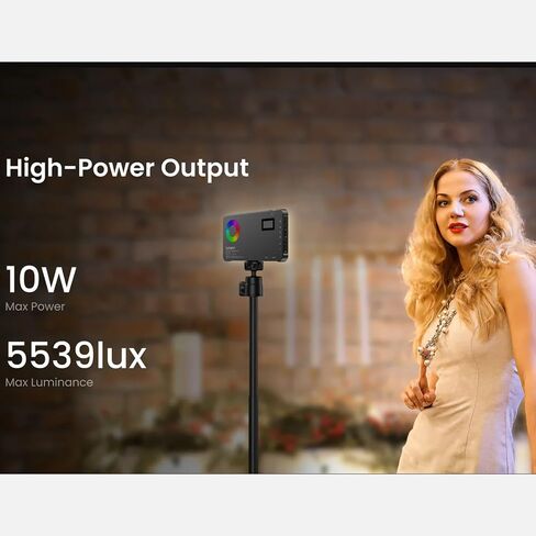 Hohem HPL-R01 Photography Lighting, On Camera Light, RGB Video Light, 130 Minutes Portable Camera Light, CCT 2500K-9000K, CRI 95+, TLCI 97+, 24 FX Effects, 10W Output for TikTok, Content Creator in Kuwait