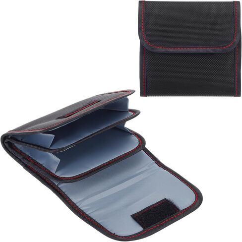 Lens Filter Case, 3-Pocket Camera Filter Case Portable Lens Filter Pouch Photography with Belt Loop Fit Camera Bag Strap Pocket Drone for 25mm-82mm, Black Red in Kuwait