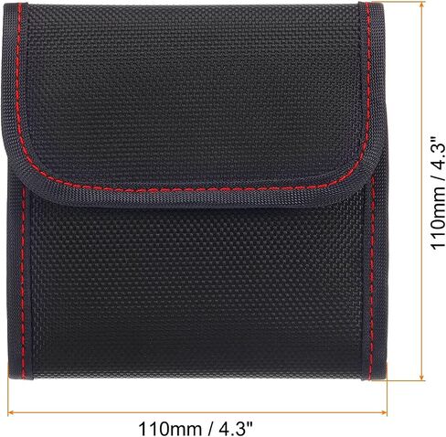 Lens Filter Case, 3-Pocket Camera Filter Case Portable Lens Filter Pouch Photography with Belt Loop Fit Camera Bag Strap Pocket Drone for 25mm-82mm, Black Red in Kuwait