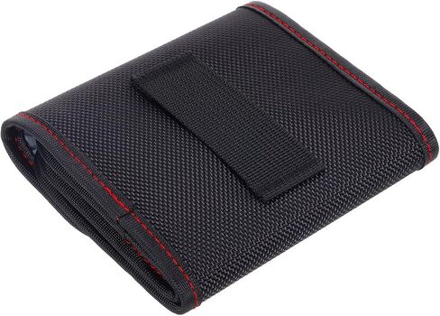 Lens Filter Case, 3-Pocket Camera Filter Case Portable Lens Filter Pouch Photography with Belt Loop Fit Camera Bag Strap Pocket Drone for 25mm-82mm, Black Red in Kuwait