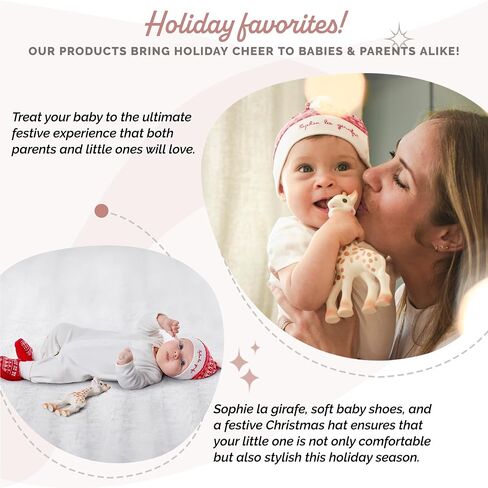 Sophie la girafe | My Christmas with Sophie Gift Set | Includes Sophie la girafe, Christmas Cap & Socks | Comfort & Soothe | Awaken All 5 Senses in Kuwait