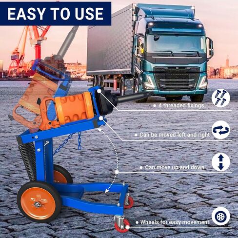 Mobile Air Impact Wrench Holder, 1 Inch Air Impact Gun Holder with dual position adjustable arm, free height adjustment, 360° rotation, ideal for trucks&semis, buses, and other heavy vehicles in Kuwait