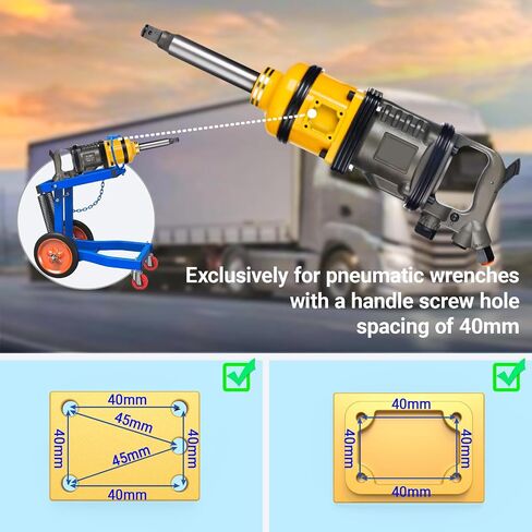Mobile Air Impact Wrench Holder, 1 Inch Air Impact Gun Holder with dual position adjustable arm, free height adjustment, 360° rotation, ideal for trucks&semis, buses, and other heavy vehicles in Kuwait