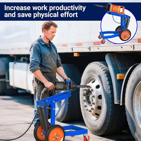 Mobile Air Impact Wrench Holder, 1 Inch Air Impact Gun Holder with dual position adjustable arm, free height adjustment, 360° rotation, ideal for trucks&semis, buses, and other heavy vehicles in Kuwait
