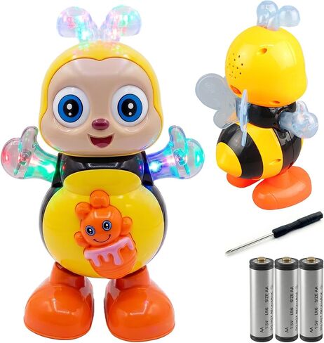 Dancing Bee Toy with Music & LED Lights - Abejita Chiquitita Interactive Walking Toy for Toddlers, Juguete de Abeja Bailarina para Niños, Sensory Learning Gift for Boys Girls 3+ in Kuwait