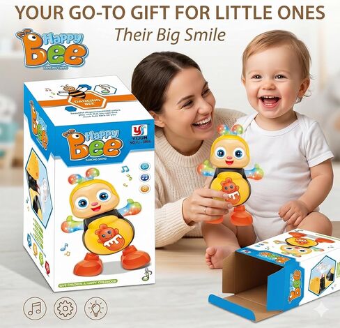 Dancing Bee Toy with Music & LED Lights - Abejita Chiquitita Interactive Walking Toy for Toddlers, Juguete de Abeja Bailarina para Niños, Sensory Learning Gift for Boys Girls 3+ in Kuwait