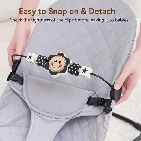 Baby Bouncer Toy Bar– Compatible with Baby Bjorn Bouncer, Wooden BabyBouncer Toy Bar, Rotatable Seat Attachment Toys for Babies in Kuwait