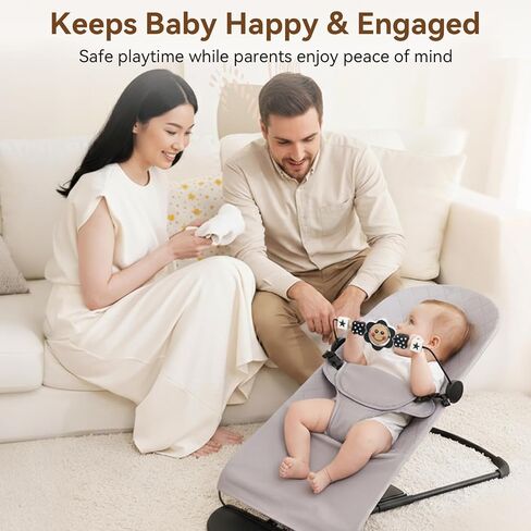 Baby Bouncer Toy Bar– Compatible with Baby Bjorn Bouncer, Wooden BabyBouncer Toy Bar, Rotatable Seat Attachment Toys for Babies in Kuwait