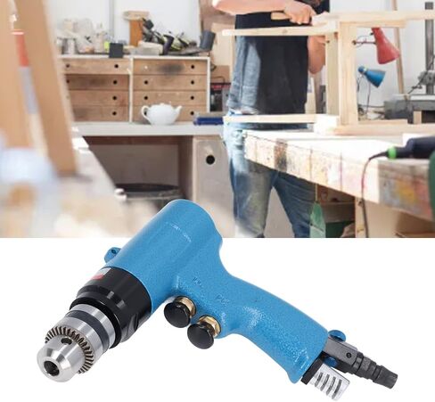 Pneumatic Drill, 2600RPM Speed Adjustable and Reversible Rotation Air Drill, Portable Pneumatic Drilling Tool with 1/4 Inch Connection for Furniture Machine Production Maintenance in Kuwait