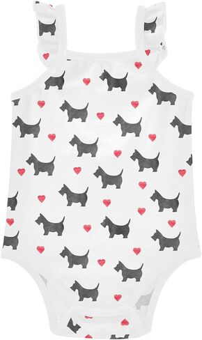 Onsies for Baby Girls' Bodysuits Ruffle Jumpsuit Sleeveless Newborn Clothes for 3-24 Months in Kuwait