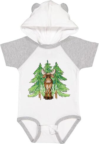 inktastic Alaska Moose and Trees Baby Bodysuit in Kuwait