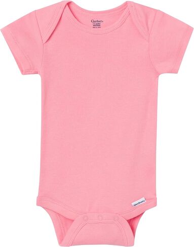 Gerber Unisex Baby 5-Pack Solid Onesies Bodysuits Shirt, Pink, 18 Months in Kuwait
