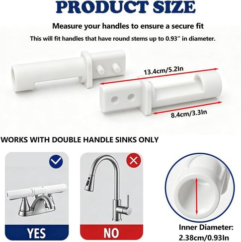Faucet Handle Lock for Double Handle Sink, Child & Pet Proof Faucet Restraint System, Tool-Free Quick Install Safety Lock, Snap-on Pet Proofing Guard for Bathroom & Laundry Room in Kuwait