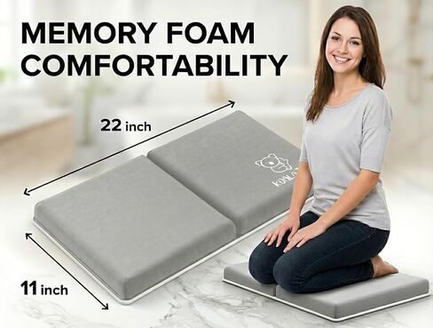 Comfortable Bath Kneeler and Elbow Rest Pad for Baby Bathing – Thick Memory Foam Mat – Non-Slip Mat with Toy Organizer – Baby Bathing Essentials for Parents – Gray in Kuwait