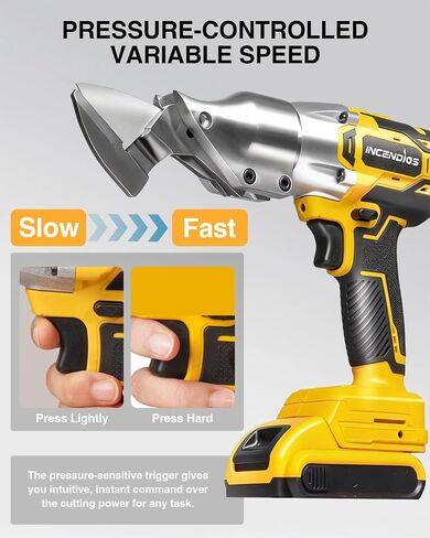 Cordless Electric Metal Shear Compatible with DEWALT 20V MAX Battery | Brushless 14GA Sheet Metal Cutter with 360° Rotating Head, 330 N·m Torque, LED Work Light, Tool Only in Kuwait