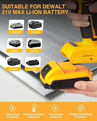 Cordless Electric Metal Shear Compatible with DEWALT 20V MAX Battery | Brushless 14GA Sheet Metal Cutter with 360° Rotating Head, 330 N·m Torque, LED Work Light, Tool Only in Kuwait