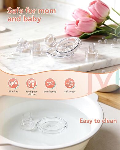 S9 Pro/S12 Pro/S9/S12 Duckbill Valve & Silicone Diaphragm Replacement Parts Compatible with Momcozy Wearable Breast Pump – BPA-Free Food-Grade Silicone Accessories (6 Pack: 4 Valves + 2 Diaphragms) in Kuwait